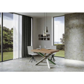 Τραπέζι Volantis Color 4/A P.90 - Επεκτεινόμενο τραπέζι 130/234x90 cm Volantis λευκό μελιάς πολύχρωμα πόδια 4/A