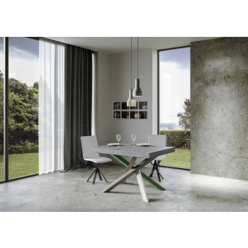 Τραπέζι Volantis Color 4/A P.90 - Επεκτεινόμενο τραπέζι 130/234x90 cm Volantis λευκό μελιάς πολύχρωμα πόδια 4/A