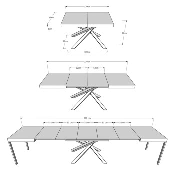 Τραπέζι Volantis Color 4/B P.90 - Επεκτεινόμενο τραπέζι 140/400x90 cm Volantis λευκό μελιά πολύχρωμα πόδια 4/B