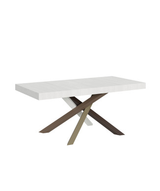 Τραπέζι Volantis Color 4/C P.90 - Επεκτεινόμενο τραπέζι 200/460x90 cm Volantis λευκό μελιά πολύχρωμα πόδια 4/C