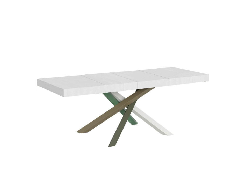 Τραπέζι Volantis Premium Color 4/A P.90 - Επεκτεινόμενο τραπέζι 160/420x90 cm Volantis Premium λευκό μελιά πολύχρωμα πόδια 4/A