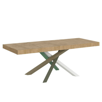 Τραπέζι Volantis Premium Color 4/A P.90 - Επεκτεινόμενο τραπέζι 180/440x90 cm Volantis Premium λευκό μελιά πολύχρωμα πόδια 4/A