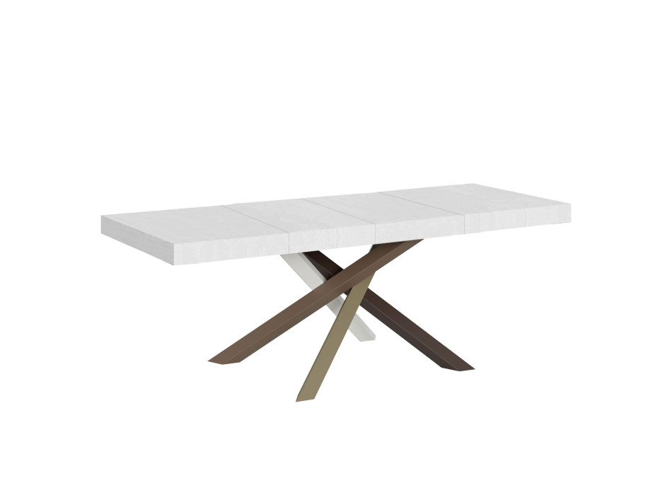 Τραπέζι Volantis Premium Color 4/C P.90 - Επεκτεινόμενο τραπέζι 180/284x90 cm Volantis Premium λευκό μελιά πολύχρωμα πόδια 4/C
