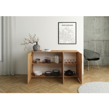  - Dressoir met 3 deuren 150x40x83,5 cm Elios naturel eikenhout