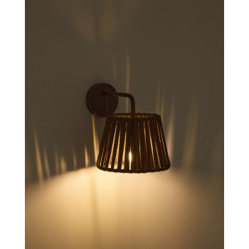 Aldet buitenwandlamp van plat touw en metaal