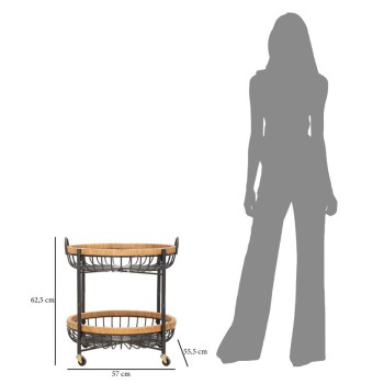 CEBU DUBBELE MANDTROLLEY MET WIELEN
