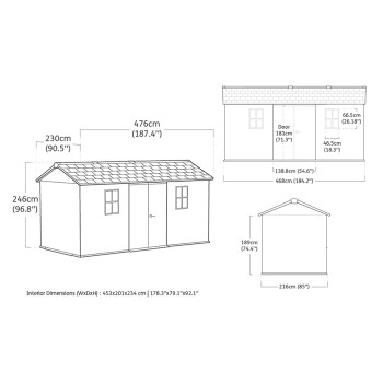 KETER NEWTON PLUS Dubbele gereedschapsschuur met montageoptie 