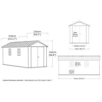 KETER NEWTON PLUS Dubbele gereedschapsschuur met montageoptie 