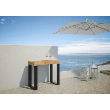 Uitschuifbare consoletafel 90x40/190 cm Tecno Small Antraciet frame