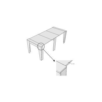 Anea Console - Uitschuifbare console 90x25/211 cm Anea Wit Essen met interne verlengstukken