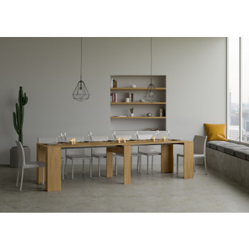 Basis consoletafel - Uitschuifbare consoletafel 90x48/308 cm Basis wit essenhout