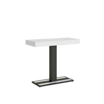 Capital consoletafel met antraciet frame - Uitschuifbare consoletafel 90x40/196 cm Capital Small Premium naturel eikenhout met antraciet frame