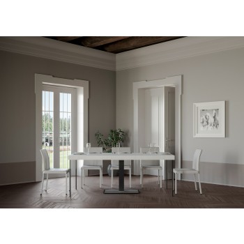 Capital consoletafel met antraciet frame - Uitschuifbare consoletafel 90x40/196 cm Capital Small Premium naturel eikenhout met antraciet frame