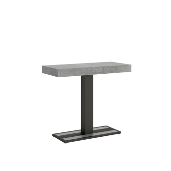 Capital consoletafel met antraciet frame - Uitschuifbare consoletafel 90x40/196 cm Capital Small Premium naturel eikenhout met antraciet frame