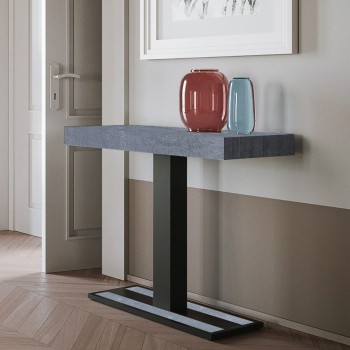 Capital consoletafel met antraciet frame - Uitschuifbare consoletafel 90x40/196 cm Capital Small Premium naturel eikenhout met antraciet frame