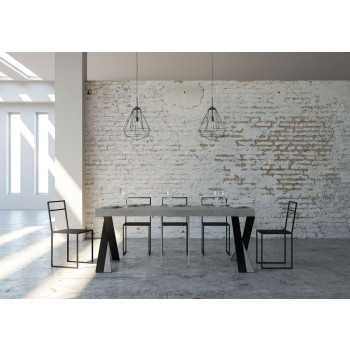 Diago consoletafel met antracietkleurige poten - Uitschuifbare consoletafel 90x40/196 cm Diago Small Premium naturel eikenhout met antracietkleurige poten