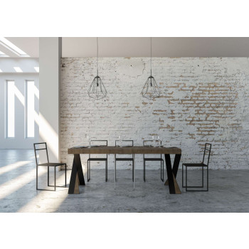 Diago consoletafel met antracietkleurige poten - Uitschuifbare consoletafel 90x40/196 cm Diago Small Premium naturel eikenhout met antracietkleurige poten