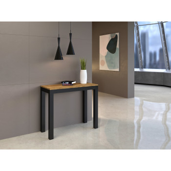 Everyday Evolution consoletafel met antracietkleurige poten en frame - Everyday Small Evolution uitschuifbare consoletafel 90x40/196 cm met frame van wit essenhout en antracietkleurige poten