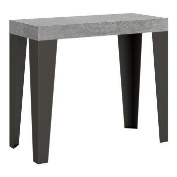 Flame consoletafel met antracietkleurige poten - Uitschuifbare consoletafel 90x40/196 cm Flame Small Premium naturel eikenhout met antracietkleurige poten