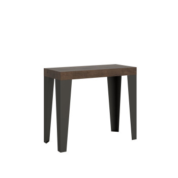 Flame consoletafel met antracietkleurige poten - Flame Premium uitschuifbare consoletafel 90x40/300 cm met wit essenhout en antracietkleurige poten