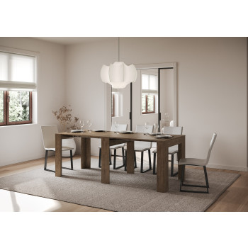Kiba consoletafel - Kiba uitschuifbare consoletafel 90x25/211 cm wit essenhout met interne verlengstukken