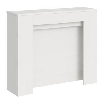 Kiba consoletafel - Kiba uitschuifbare consoletafel 90x25/211 cm wit essenhout met interne verlengstukken