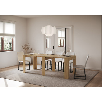 Kiba consoletafel - Kiba uitschuifbare consoletafel 90x25/211 cm wit essenhout met interne verlengstukken