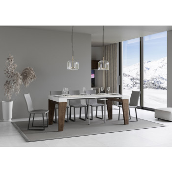 Naxy consoletafel - Uitschuifbare consoletafel 90x40/300 cm Naxy wit essenhout