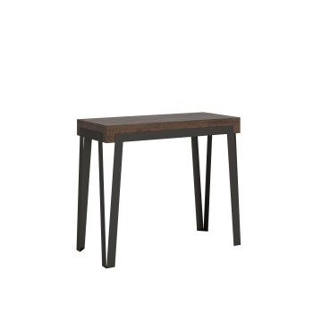 Rio consoletafel met antraciet frame - 90x40/300 cm Rio Premium uitschuifbare consoletafel in naturel eikenhout met antraciet frame