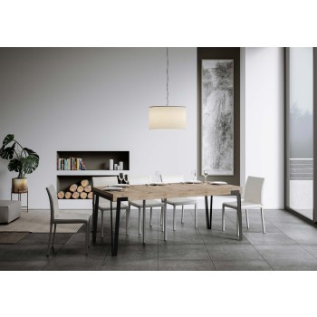 Rio consoletafel met antraciet frame - 90x40/300 cm Rio Premium uitschuifbare consoletafel in naturel eikenhout met antraciet frame