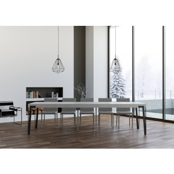 Rio consoletafel met antraciet frame - 90x40/300 cm Rio Premium uitschuifbare consoletafel in naturel eikenhout met antraciet frame