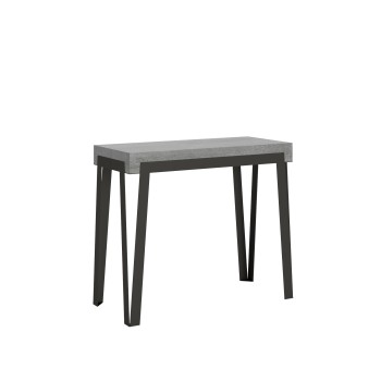 Rio consoletafel met antraciet frame - 90x40/300 cm Rio Premium uitschuifbare consoletafel in naturel eikenhout met antraciet frame