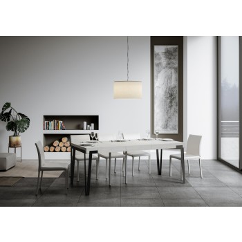 Rio consoletafel met roestkleurig frame - 90x40/300 cm Rio Premium uitschuifbare consoletafel met naturel eikenhouten en roestkleurig frame