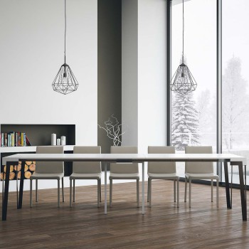 Rio consoletafel met roestkleurig frame - Uitschuifbare consoletafel 90x40/300 cm Rio Eiken Nature met roestkleurig frame