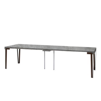 Rio consoletafel met roestkleurig frame - Uitschuifbare consoletafel 90x40/300 cm Rio Eiken Nature met roestkleurig frame