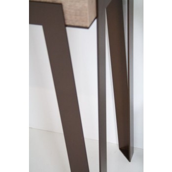 Rio consoletafel met roestkleurig frame - Uitschuifbare consoletafel 90x40/300 cm Rio Eiken Nature met roestkleurig frame