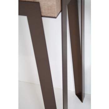 Rio consoletafel met roestkleurig frame - Uitschuifbare consoletafel 90x40/300 cm Rio Eiken Nature met roestkleurig frame