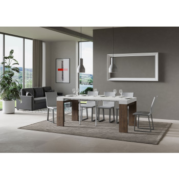 Roxell consoletafel - Uitschuifbare consoletafel 90x40/196 cm Roxell Small White Ash