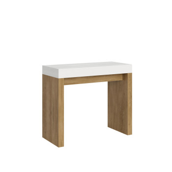 Roxell consoletafel - Uitschuifbare consoletafel 90x40/196 cm Roxell Small White Ash