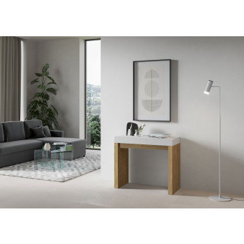 Roxell consoletafel - Uitschuifbare consoletafel 90x40/196 cm Roxell Small White Ash