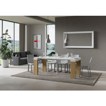 Roxell consoletafel - Uitschuifbare consoletafel 90x40/196 cm Roxell Small White Ash