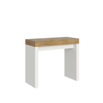Roxell consoletafel - Uitschuifbare consoletafel 90x40/196 cm Roxell Small White Ash