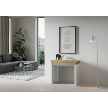 Roxell consoletafel - Uitschuifbare consoletafel 90x40/196 cm Roxell Small White Ash