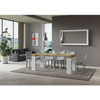 Roxell consoletafel - Uitschuifbare consoletafel 90x40/196 cm Roxell Small White Ash