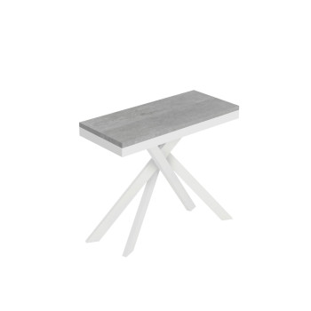 Saki Evolution consoletafel met witte poten en frame - Uitschuifbare consoletafel 90x40/196 cm Saki Small Evolution wit essenhout met witte poten
