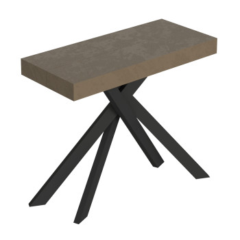 Saki consoletafel met antracietkleurige poten - Saki Kleine uitschuifbare consoletafel van kasjmier, 90x40 cm / 196 cm, met antracietkleurige poten
