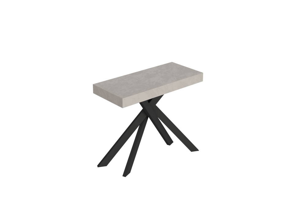 Saki consoletafel met antracietkleurige poten - Saki Kleine uitschuifbare consoletafel van kasjmier, 90x40 cm / 196 cm, met antracietkleurige poten