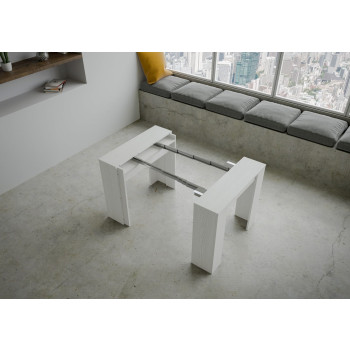 Venus console - Uitschuifbare console 90x48/296 cm Venus wit essenhout met interne verlengstukken