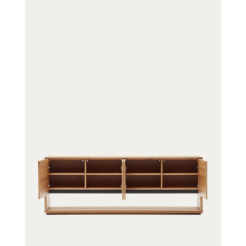 Alguema dressoir met 4 deuren in eikenfineer met natuurlijke afwerking, 200 x 74 cm