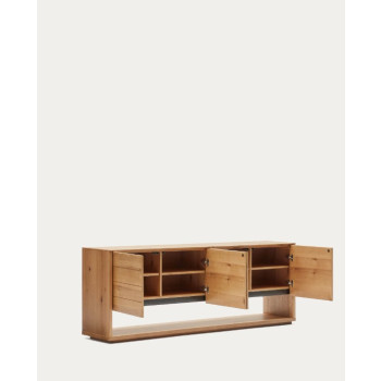 Alguema dressoir met 4 deuren in eikenfineer met natuurlijke afwerking, 200 x 74 cm